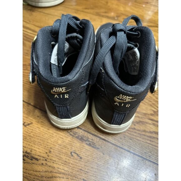 𝅺nike Air Force 1 High '07 Black (Gold Writing) Men's shoes 6.5 - Picture 4 of 7